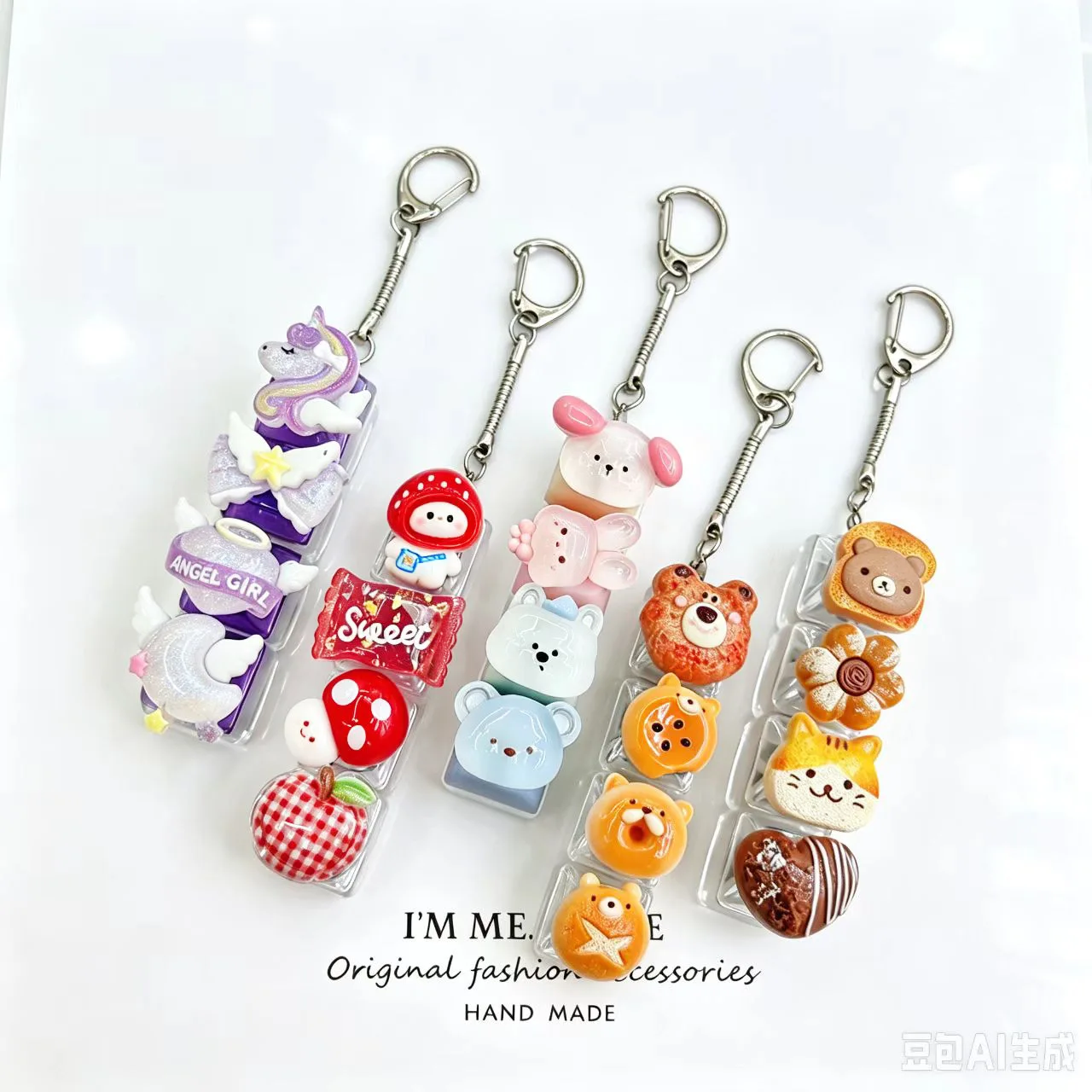 4‑Key Cartoon Animal Fidget Keyboard Toy, Stress Relief Press Toy for Bag, Key & Phone Hanging Decor