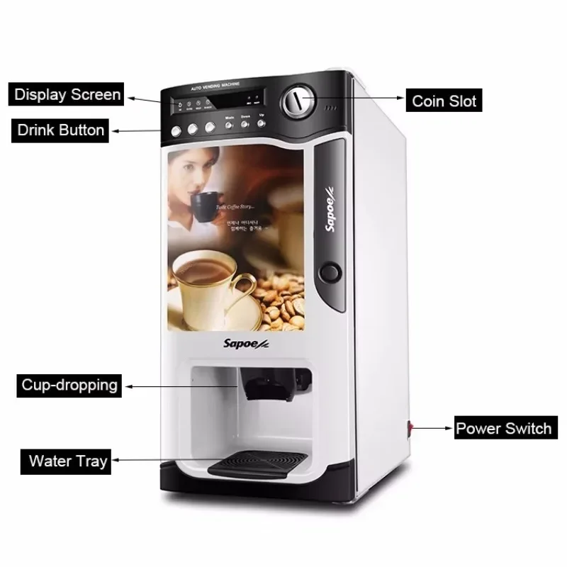 

【Best-selling】Instant Coin Operated Coffee Vending Machine for Office Building