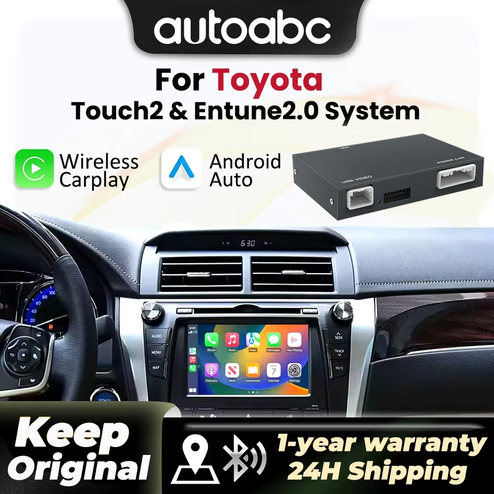 For TOYOTA CHR Corolla Camry Auris prius RAV4 Avensis Highlander Touch2 Entune 2.0 Wireless Carplay Android Auto Decoder Box