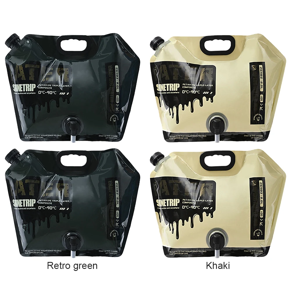 2 قطعة 8L حقيبة حاوية المياه القابلة للطي مع حنفية التخييم تخزين المياه الناقل إبريق للتخييم التنزه الظهر في حالات الطوارئ #4