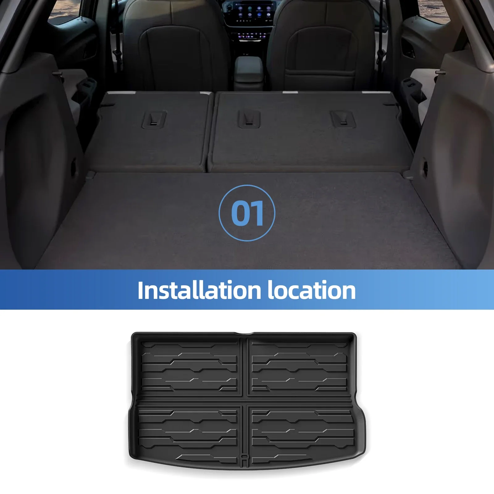 TPE 3D Waterproof Car Floor Mats Cargo Liner Trunk Pad Left Drive Electric SUV Fitment 2022-2025