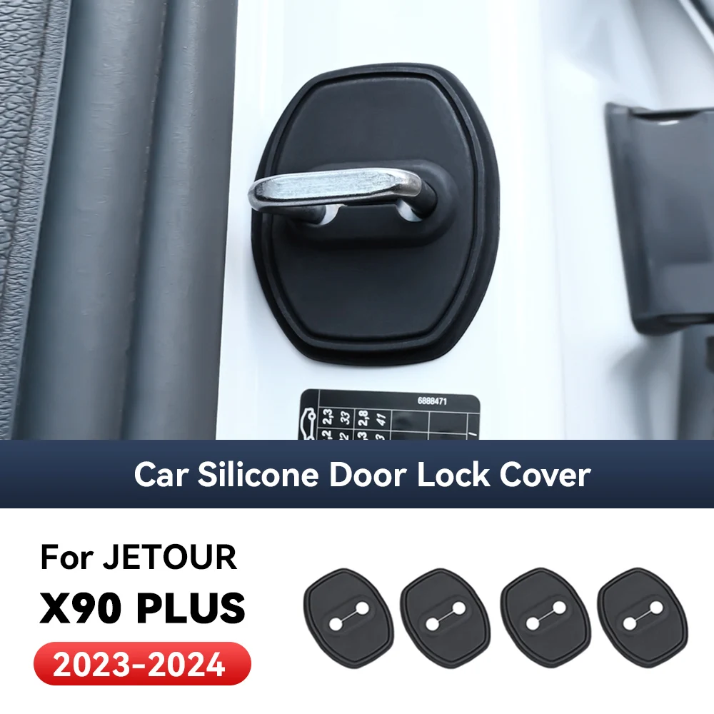 

4pcs Car Decorat Accessories Silicone Protecte Auto Door Lock Latch Shock Absorber Cover For JETOUR X90 Plus 2023 2024