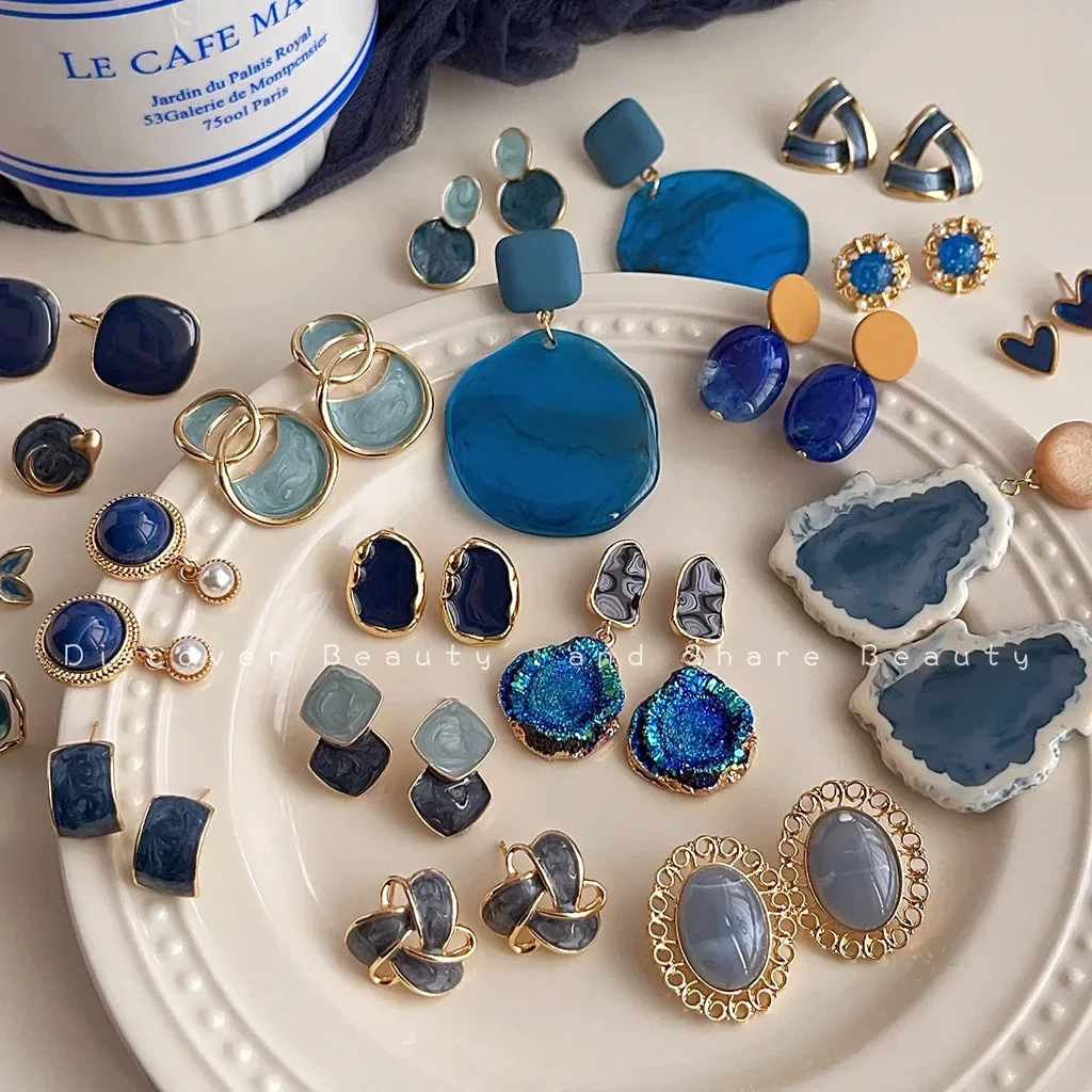 ใหม่แฟชั่น Vintage เรซิ่นเรขาคณิต Drop ต่างหูสําหรับผู้หญิงอุปกรณ์เสริมทุกวัน Charms จี้เครื่องประดับของขวัญครบรอบ