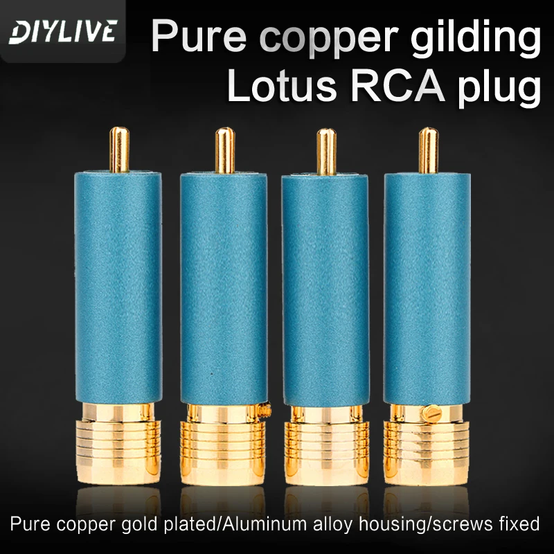 Fever Audio RCA Cable 24K Gold Plated Lotus Head Self-Locking HiFi Signal Line Free Welding RCA Connector for Superior Sound Qua