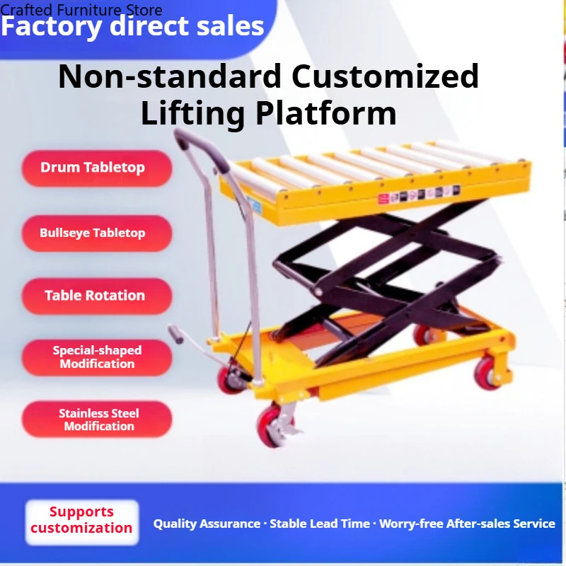 Manual Hydraulic Lift Trolley Loading Unloading Lift Trolley Moving Platform Commercial Furniture Hebebühnenwagen ZY40TC