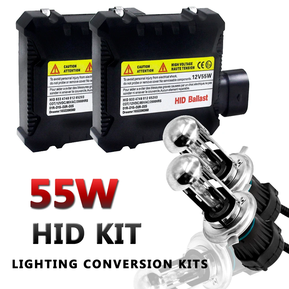 

Комплект биксеноновых фар H4 HID 55 Вт с балластом 9004 9007 9008 HB1 HB5 H13 9003 HB2 Лампы для автомобильных фар 5000K 6000K 8000K 12000K