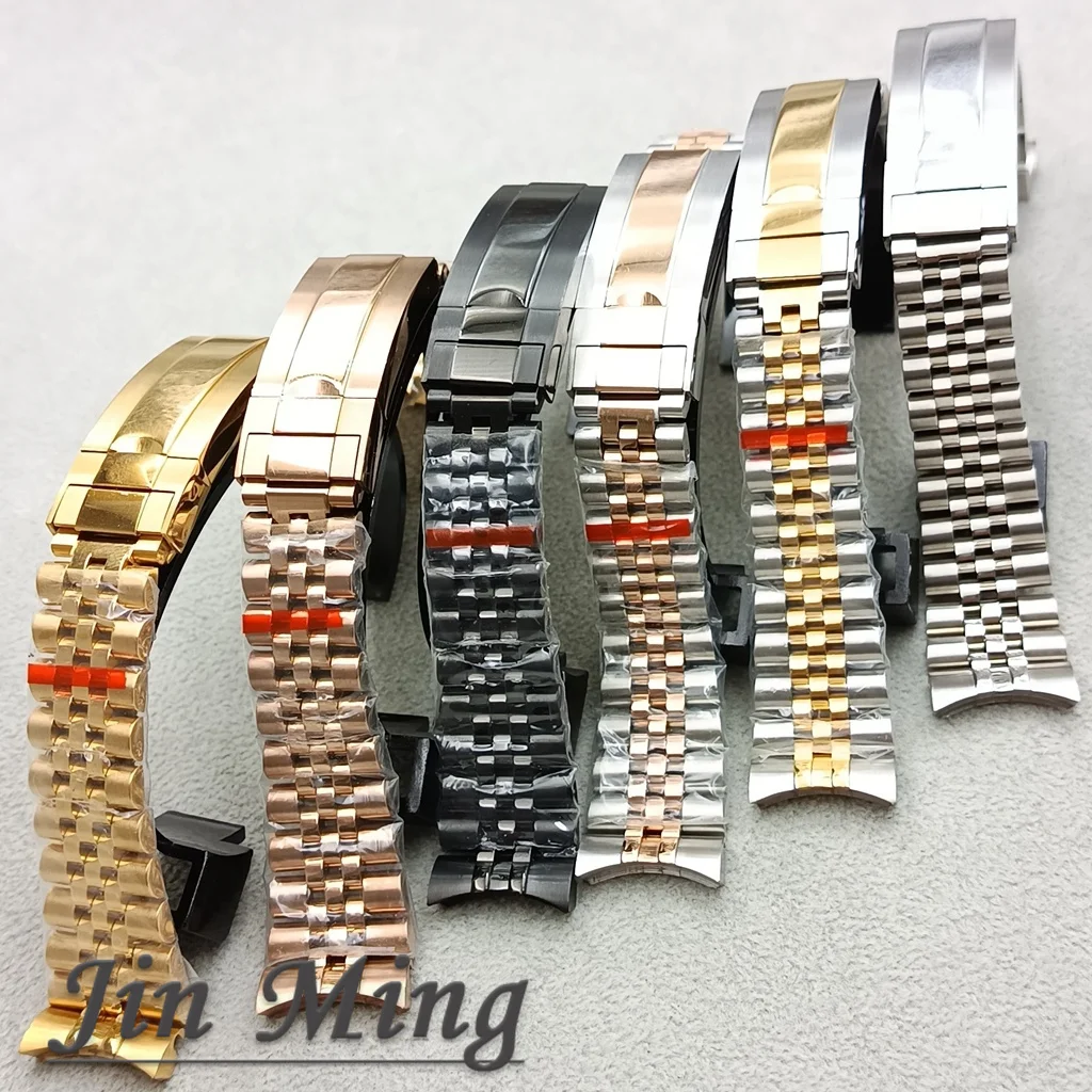 20 مللي متر واسعة الفضة ارتفع الذهب الأسود 904L الصلبة الفولاذ المقاوم للصدأ حزام نحى مصقول المحار سوار للطي مشبك قفل منزلق