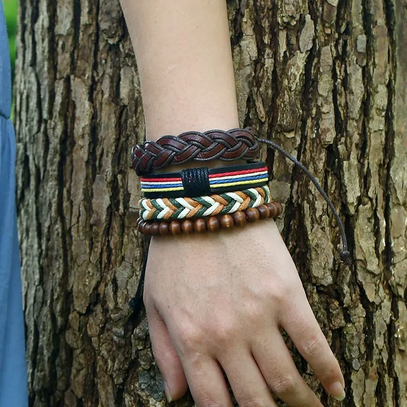 Outdoor edc Punk Bohemian Hanf Seil gewebt elastischen Armband ins vielseitige Armband Retro