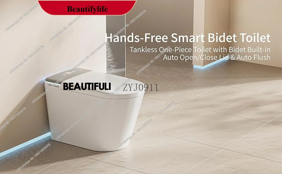 ab01  Smart Toilet, Auto Open & Close Bidet Toilet with Heated Seat, Instant Warm Water, Remote Control, ADA Height Tankless Toi
