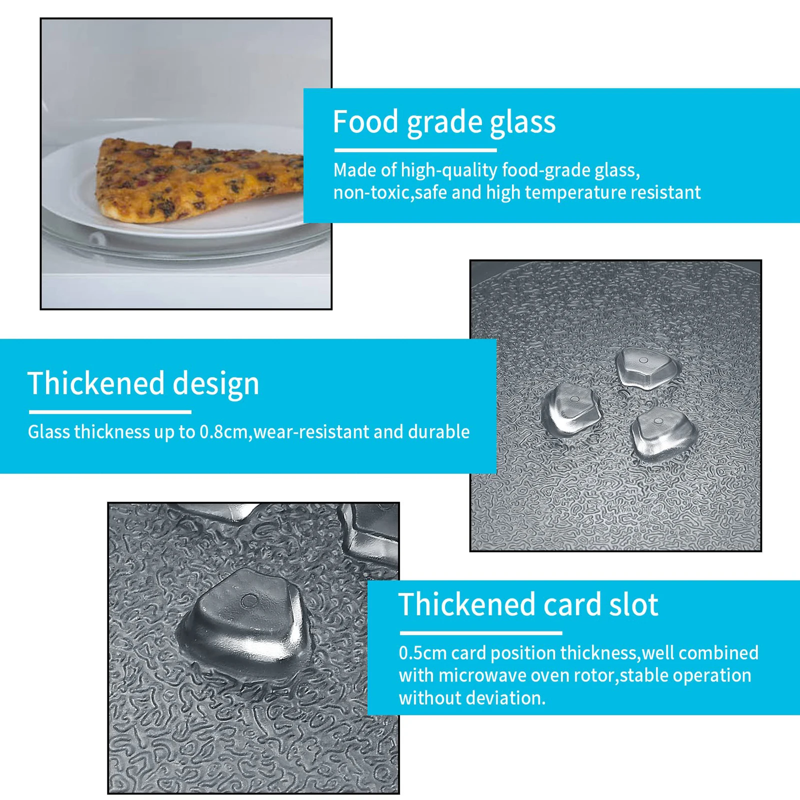 Microwave Plate Glass Turntable Replacement 9.6Inches Accessories Durable Easily Install