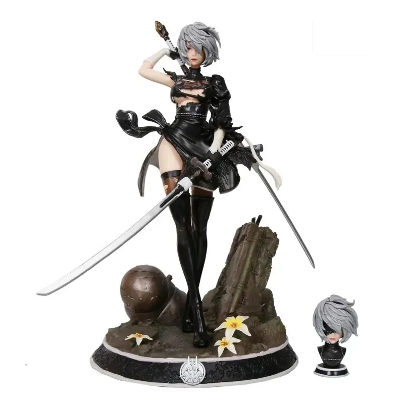 

33cm Nier Automata Anime Figure Hunter 2b Yorha No.2 Type B Action Figure Two Head Figurine Adult Collection Model Doll Gift Toy