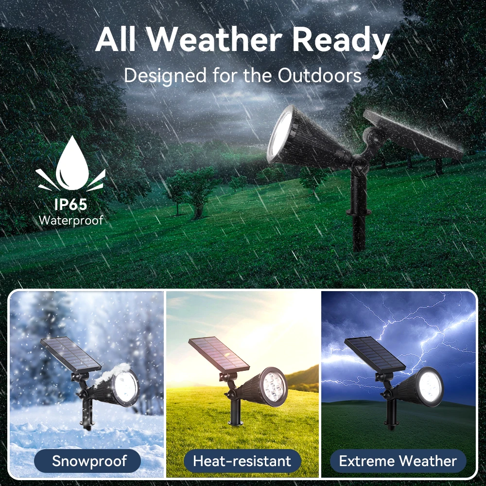 Solar Outdoor Lights Energy Saving LED Lawn Light IP65 Waterproof Solar Powered Spotlight for Garden Decor Landscape Yard Light