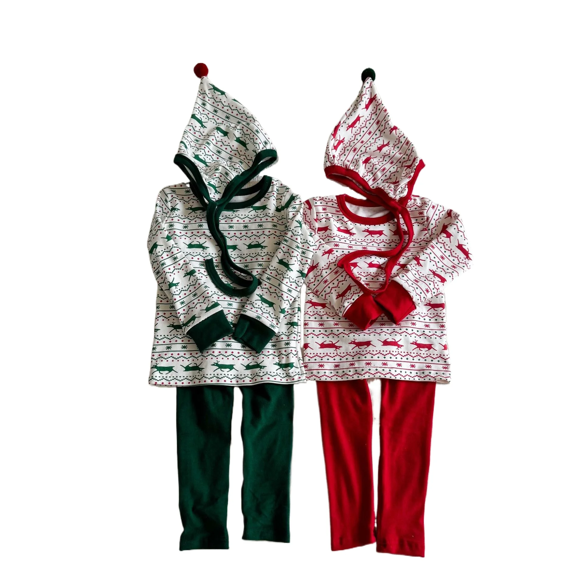 Children's Autumn Clothes Pants Set with Hat Christmas Pure Cotton Boys' Autumn and Winter Girls' Warm Underwear Baby Pajamas