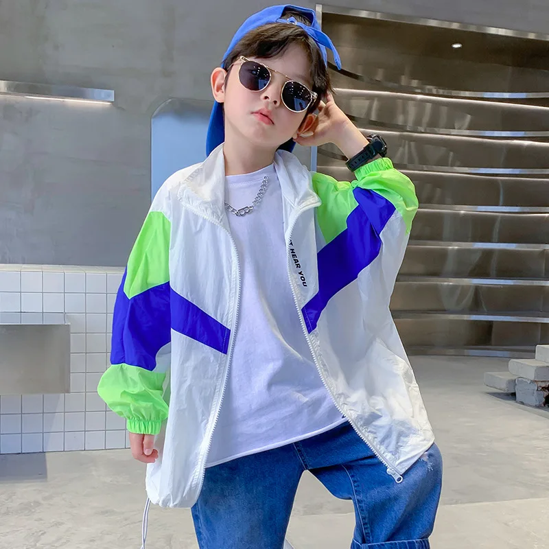 Baby Boys Top Sun Protection Clothing Boys Summer Thin Sun Protective Clothing Jacket 2024 New Type Children fashion Boys