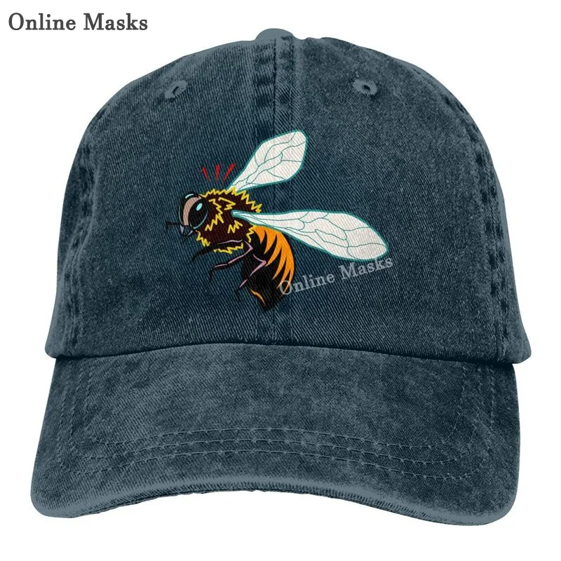 Bee Fox Chicken Animal Carton Baseball Cap for Women Fashionable Adjustable Washed Cotton Black Outdoor Denim Dad Hat for Men