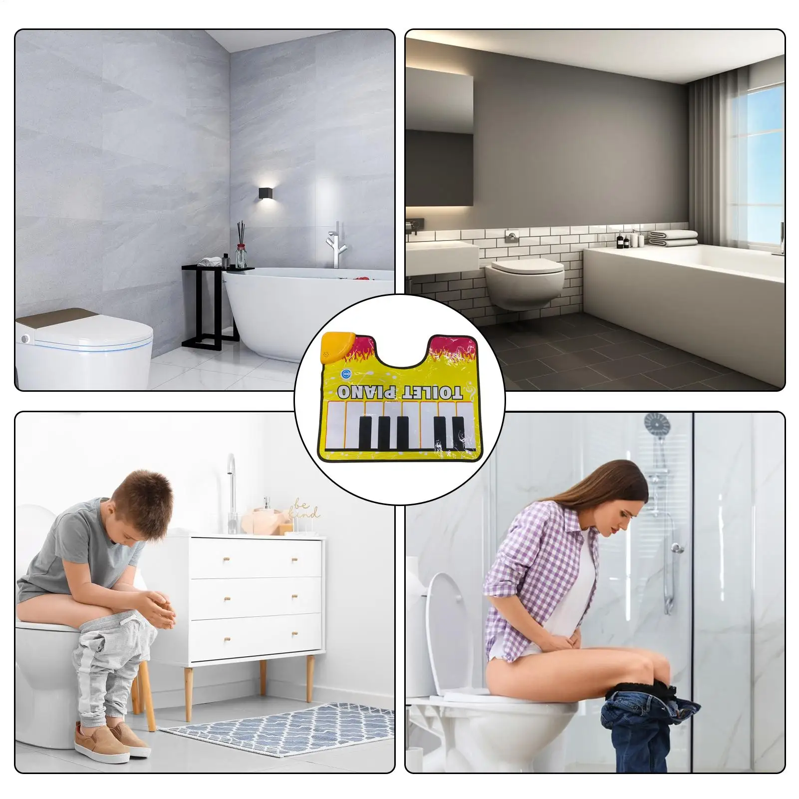 Toilet Piano Mat Sounding Carpet Bathroom Funny Toe Music Keyboard Toilet Floor Mat Potty Piano Sounding Blanket