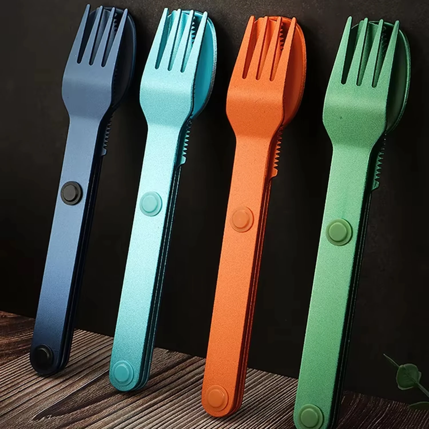 Portable Camping Utensils 3PCS Camping Utensils Set Connection  , Fork, Spoon Utensils Travel Carrying Kit Parts Travel gadgets