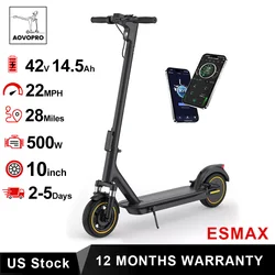 AOVOPRO New ESMAX Electric Scooter 500W 22MPH Adult APP Smart Scooter 28 miles Range Shock-absorbing Anti-skid Folding E-Scooter