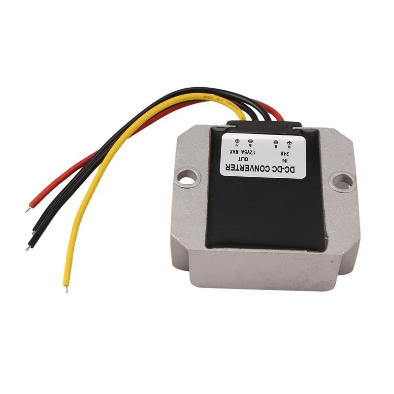 Convertidor ABDE-DC de 24V a 12V, convertidor reductor de voltaje 5A 60W, transformador reductor resistente al agua con carcasa de aluminio