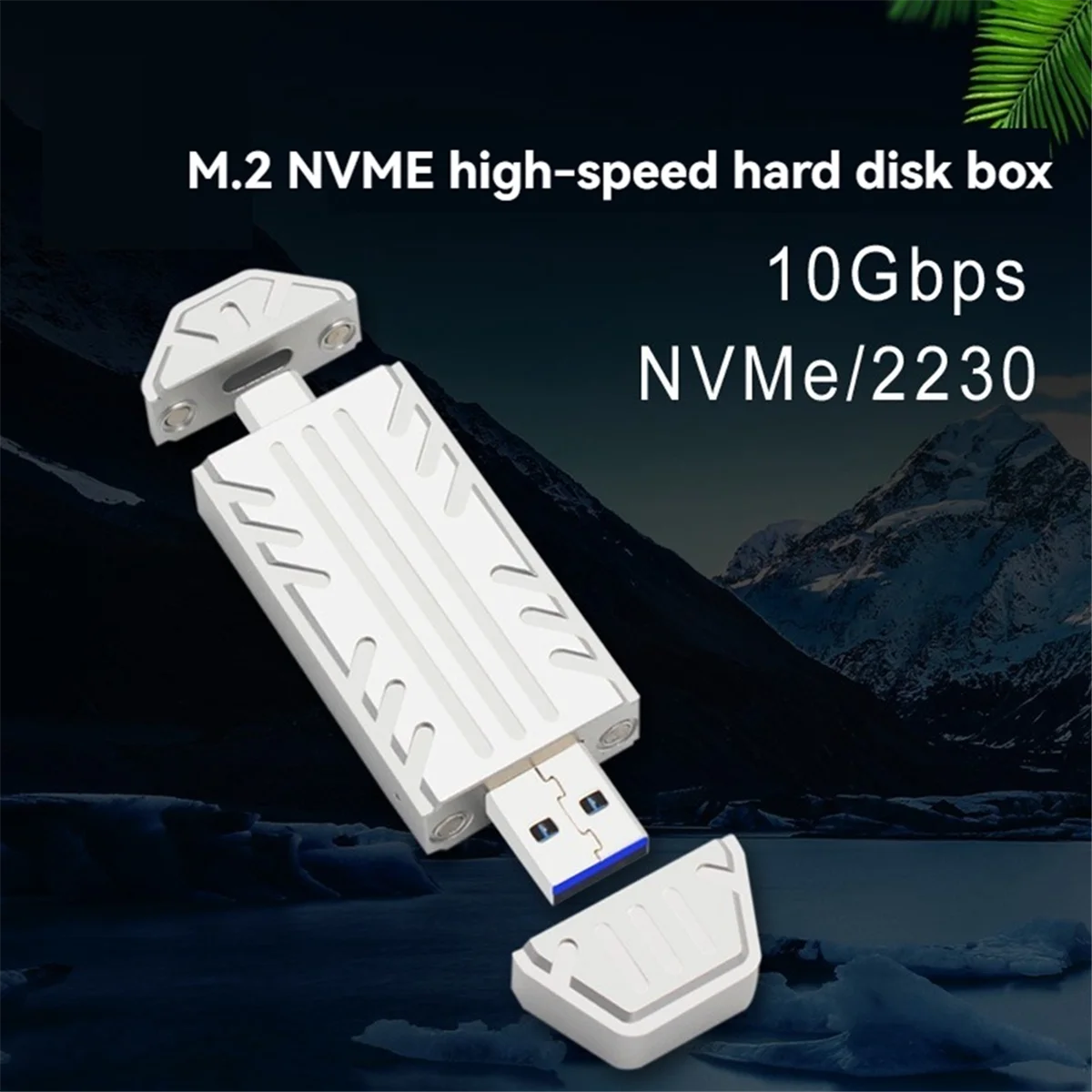 ABLK M.2 NVME SSD Case External Enclosure USB 3.2 Gen2 10Gbps Type-A + Type-C M2 NVME Adapter Box Supports 2230 M.2 NVME SSD