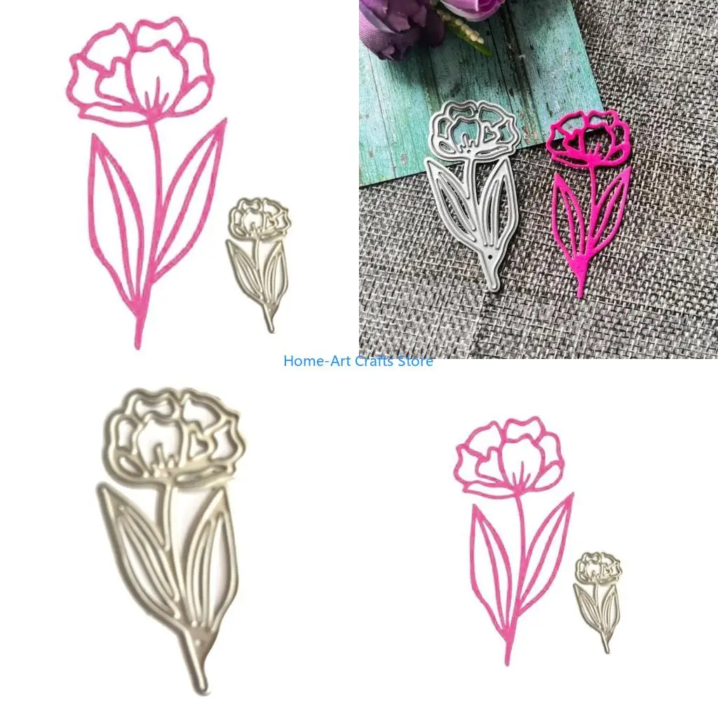 Y3NA 1Set Peony Metal Cutting Dies DIY Stamps Crafts Template Mold Stencils for Embossing Scrapbooking Decoration Supplies