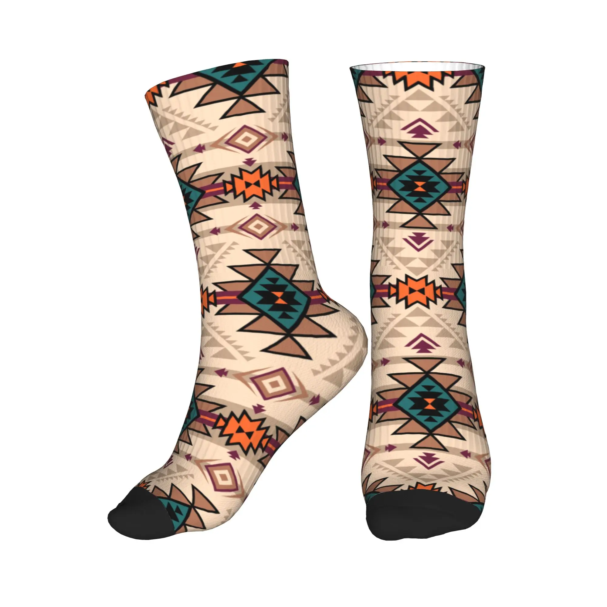 

Мужские носки с этническим ацтекским геометрическим принтом в стиле Юго-Западных Американских индейских племен, унисекс, милые носки с 3D-печатью, классические носки
