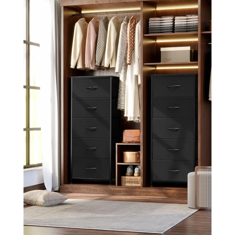 

Best — Вертикальная башня для хранения комода — прочный стальной каркас, деревянная верхняя часть, легко выдвижные тканевые контейнеры — органайзер для