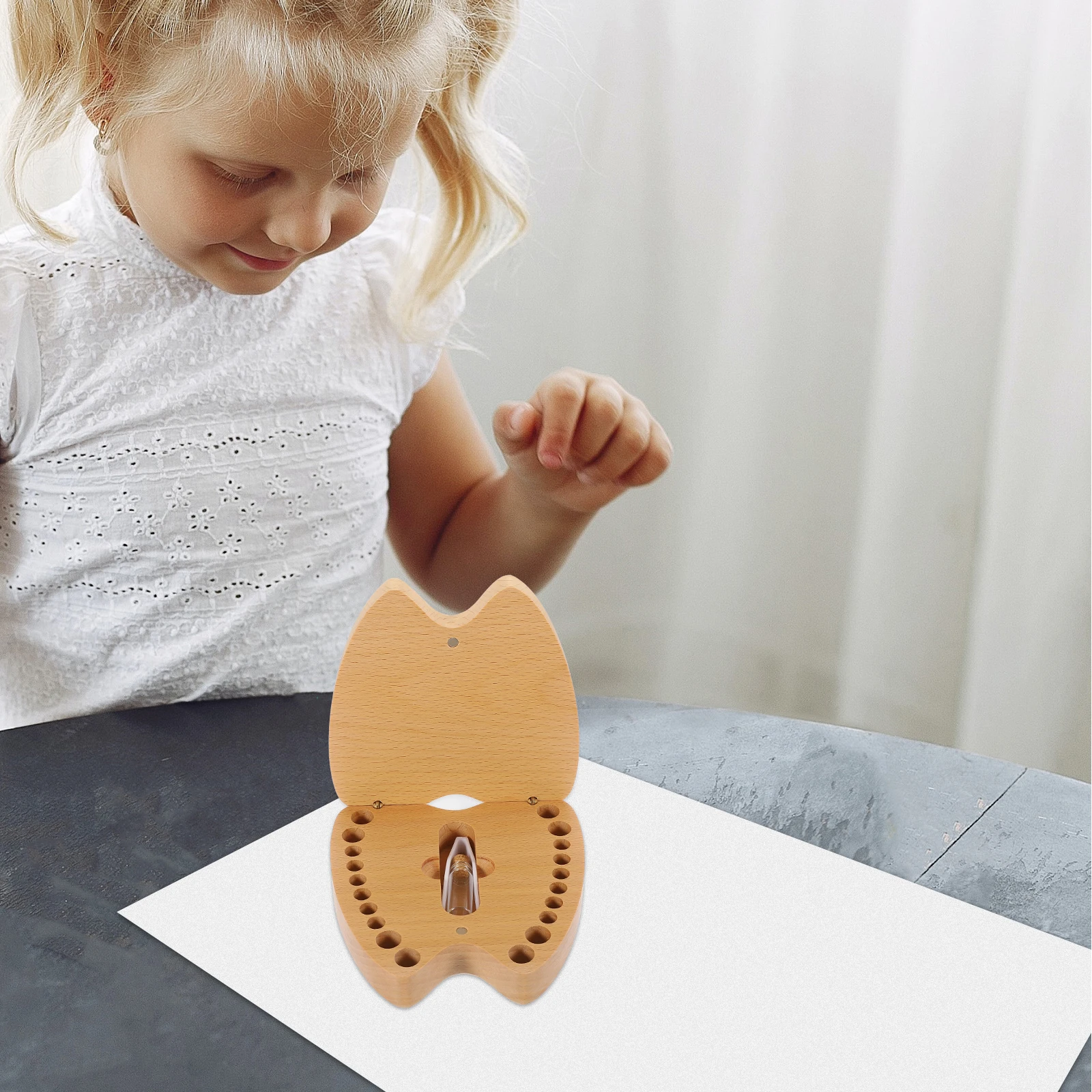 

Wooden Children Baby Memory Teeth Boys Keepsake Gift Wood Tooth Holders For Kids Keepsake Baby Tooth Box Gifts