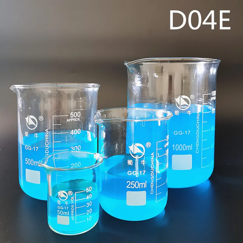 1Set Lab Kaca Borosilikat Gelas Panas-Tahan Labware Beaker Peralatan Laboratorium