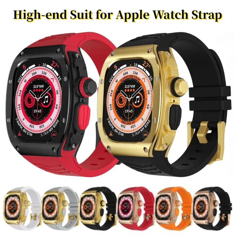 

Metal Case+strap for Apple Watch Ultra/2 49mm Stainless Steel Rubber Modification Set Smart Watch High-end Suit for 49mm Correa