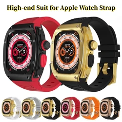 Funda de Metal y Correa para Apple Watch Ultra/2, conjunto de modificación de goma de acero inoxidable de 49mm, traje de alta gama para reloj inteligente de 49mm