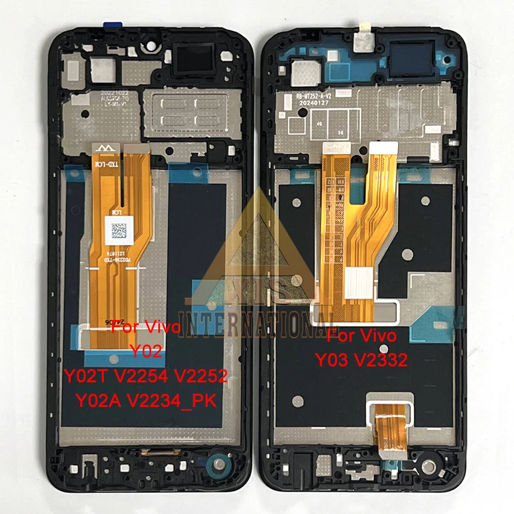 Original For Y02T V2254 V2252 LCD Y02 Screen+Touch Display Panel Digitizer Frame For Vivo Y03 V2332 Y02A V2234_PK LCD Y02S