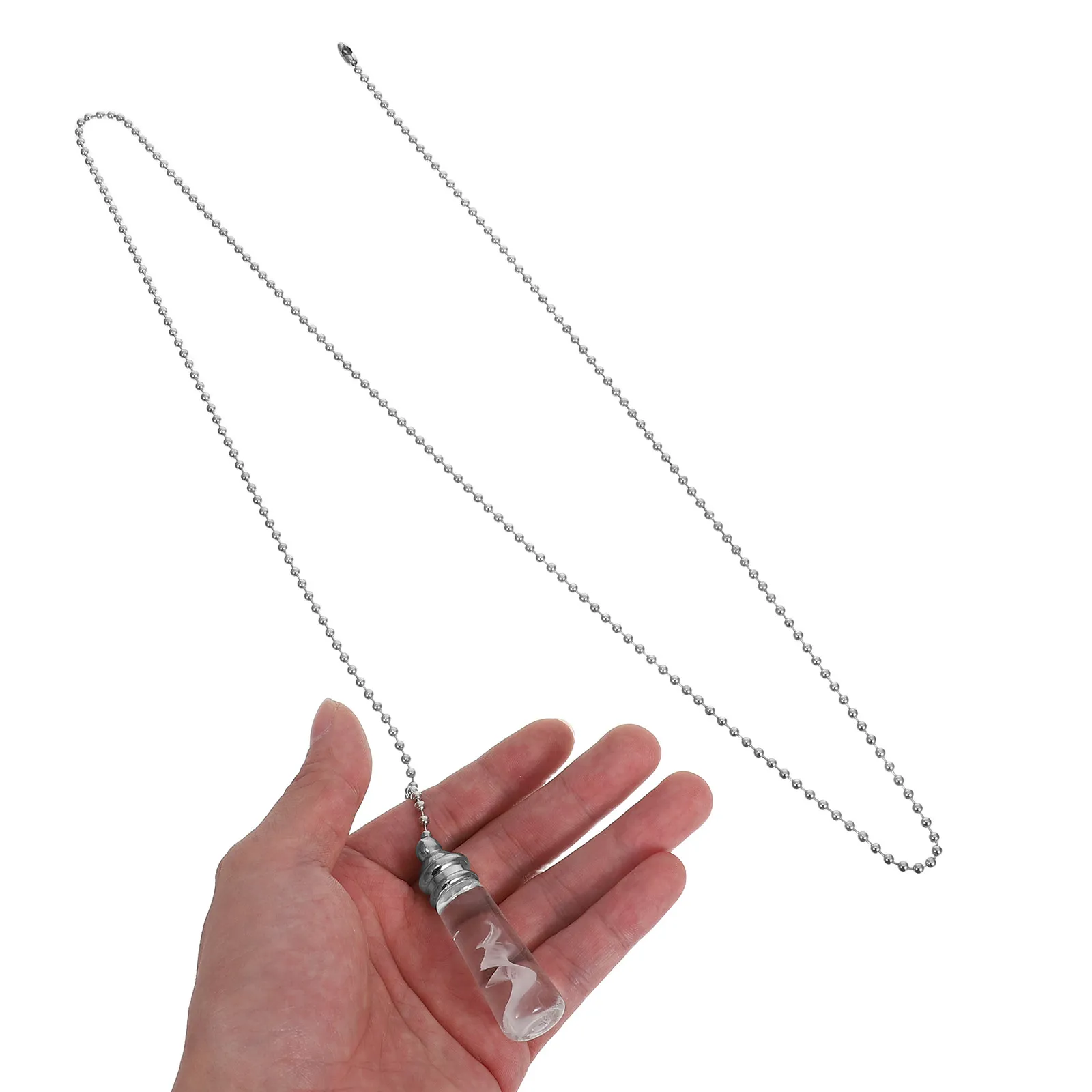 Crystal Ceiling Fan Pull Chain Extension Glass Cylinder Pendant Decorative Pull Cord String for Light Fixture Fan Chain Extender