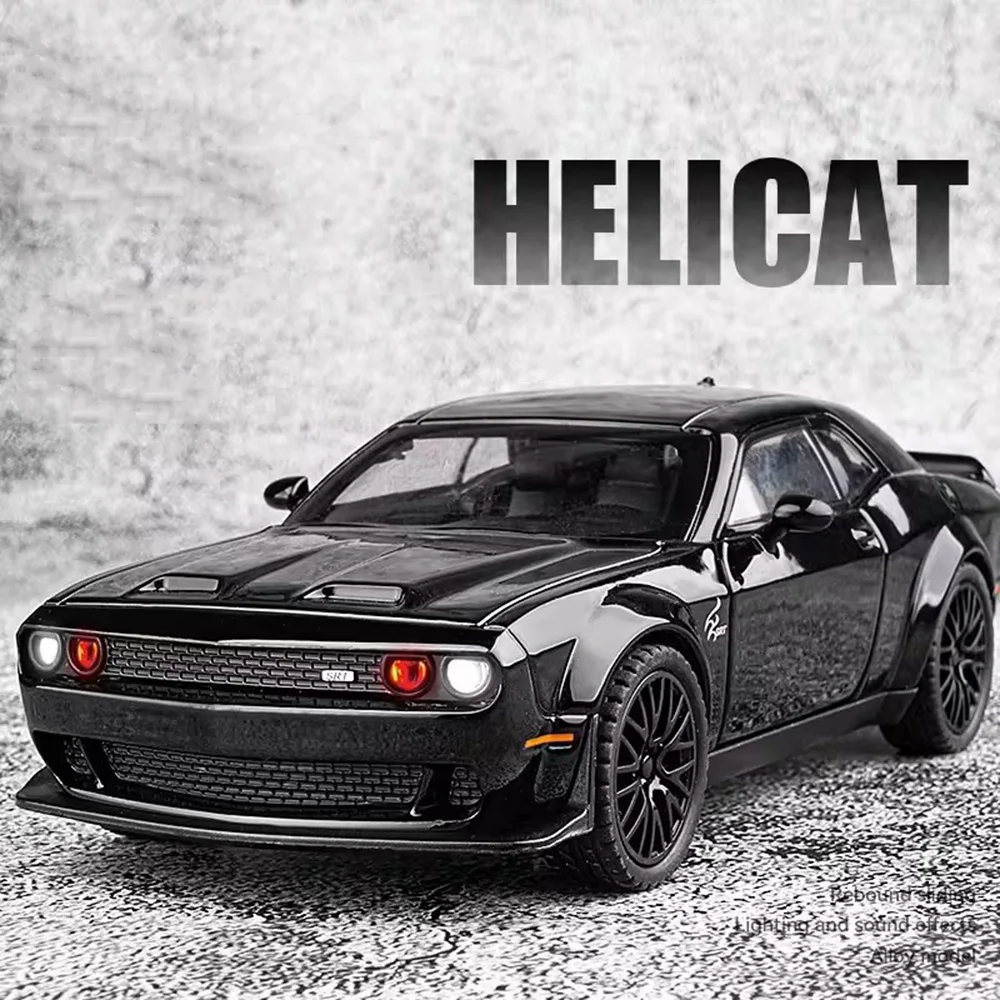 

1:32 Scale Challenger SRT Demon HellCat Cars Toy Models Alloy Sports Car Light Sound Police Car Model Toy Kids Collection Gifts