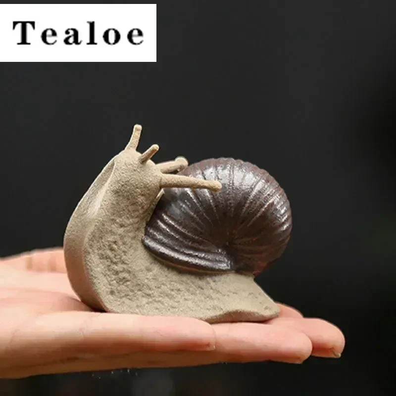 Ornamentos de caracol pequeno de cerâmica, bonsai, micro paisagem, acessórios de decoração para casa, sala de estar, chá, animais de estimação, decorações de mesa