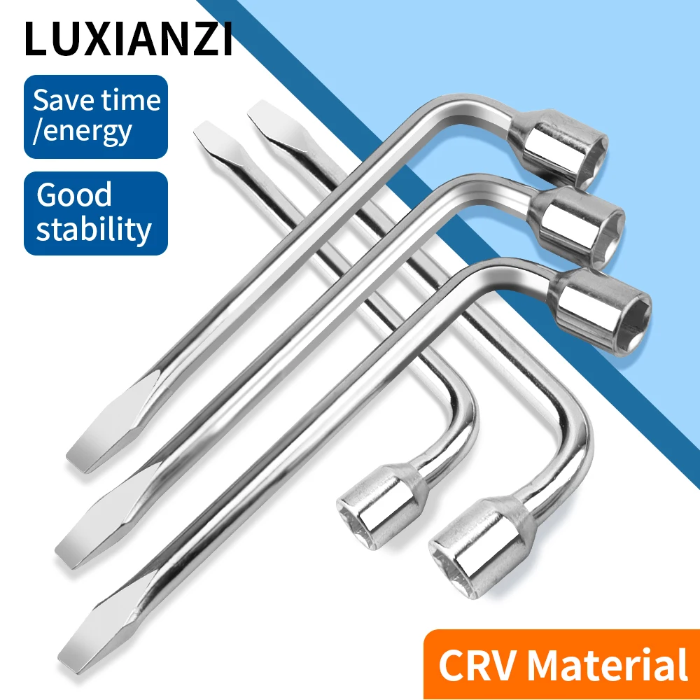 

LUXIANZI L Type Hexagonal Socket Wrench Double Head Sleeve Maintenance Tool Car Tire Repair Screw Nut Hex Socket Metric Spanner