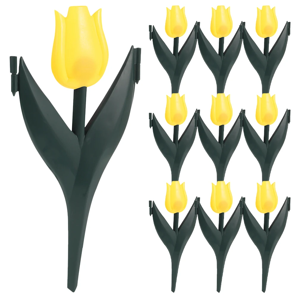 

10pcs Tulip Flowers Fence Fencing For Garden Beds Garden Lawn Decoration Plastic Picket Border Landscaping Edging Outdoor