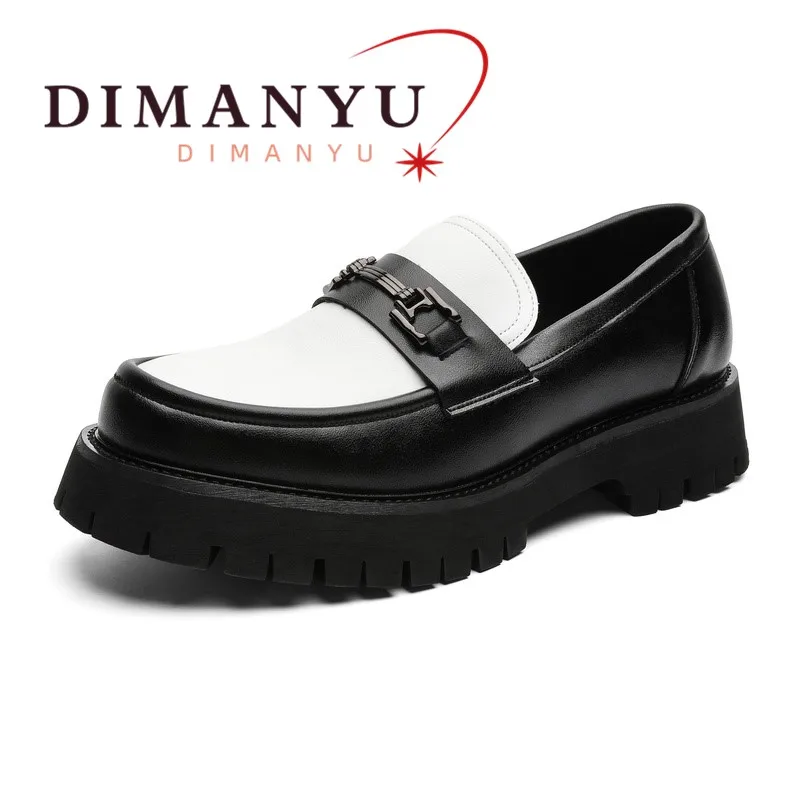 DIMANYU Men's Loafers 2026 New Autumn Slip-On British Style Platform Men Shoes Large Size Color-Block Casual Lazy Shoes