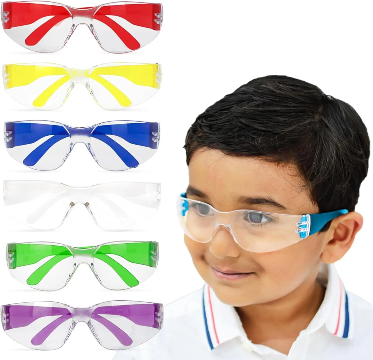 

Kids Safety Glasses, Protective Eyewear ANSI Z87.1 Certified for Science and Activities, Bulk Pack