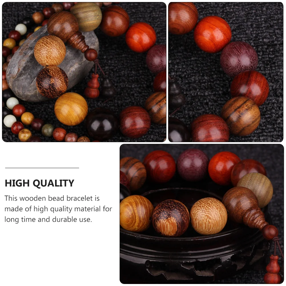 

S Beads Bracelet Wooden Buddha Bracelets 18mm Natural Wood H Jewelry Couple Travel Anniversary Employee Business