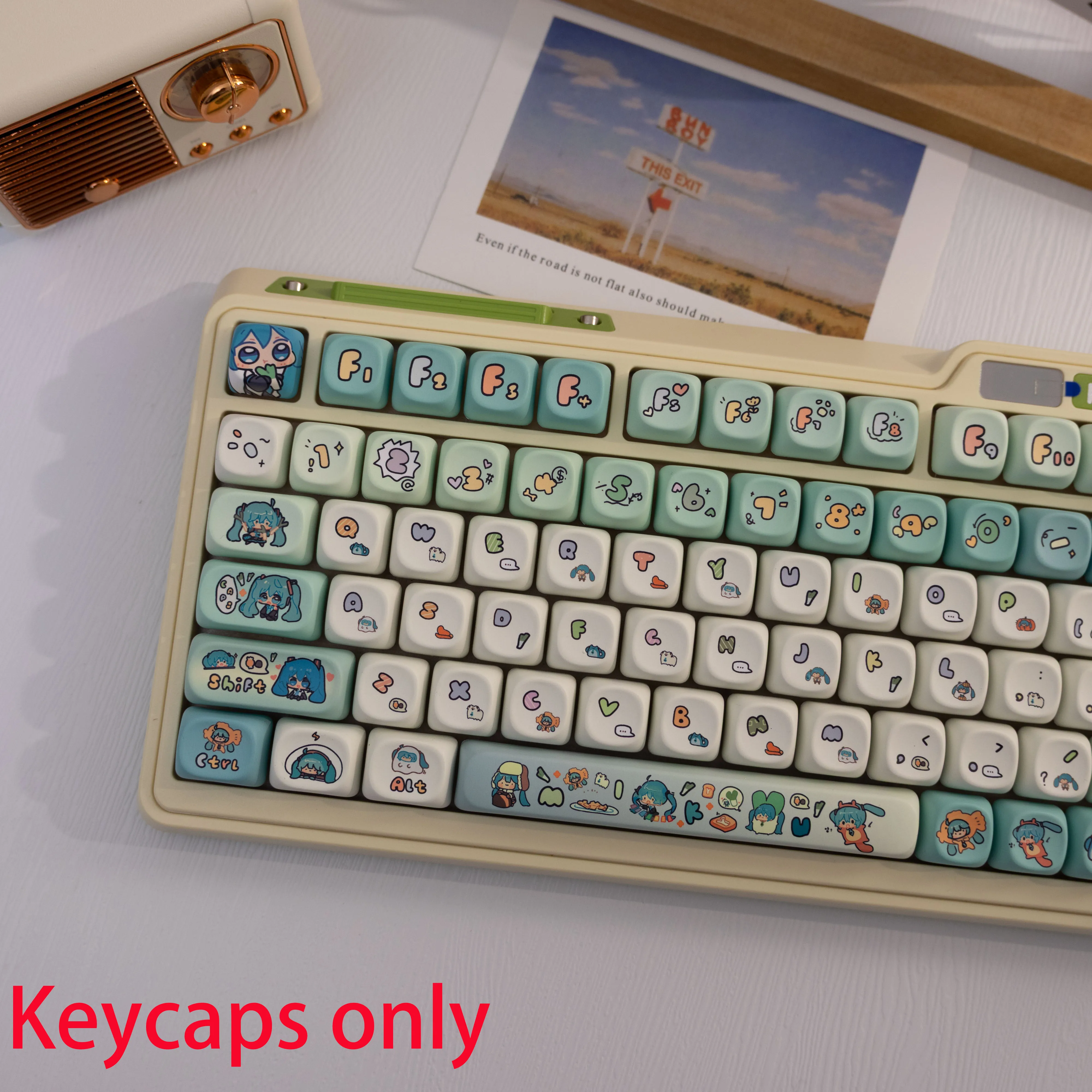 140-key Chuyin Keycap PBT Dye Sublimation MOA Contour Compatible with MX for Keyboard Fit 61/64/68/87/96/104/108
