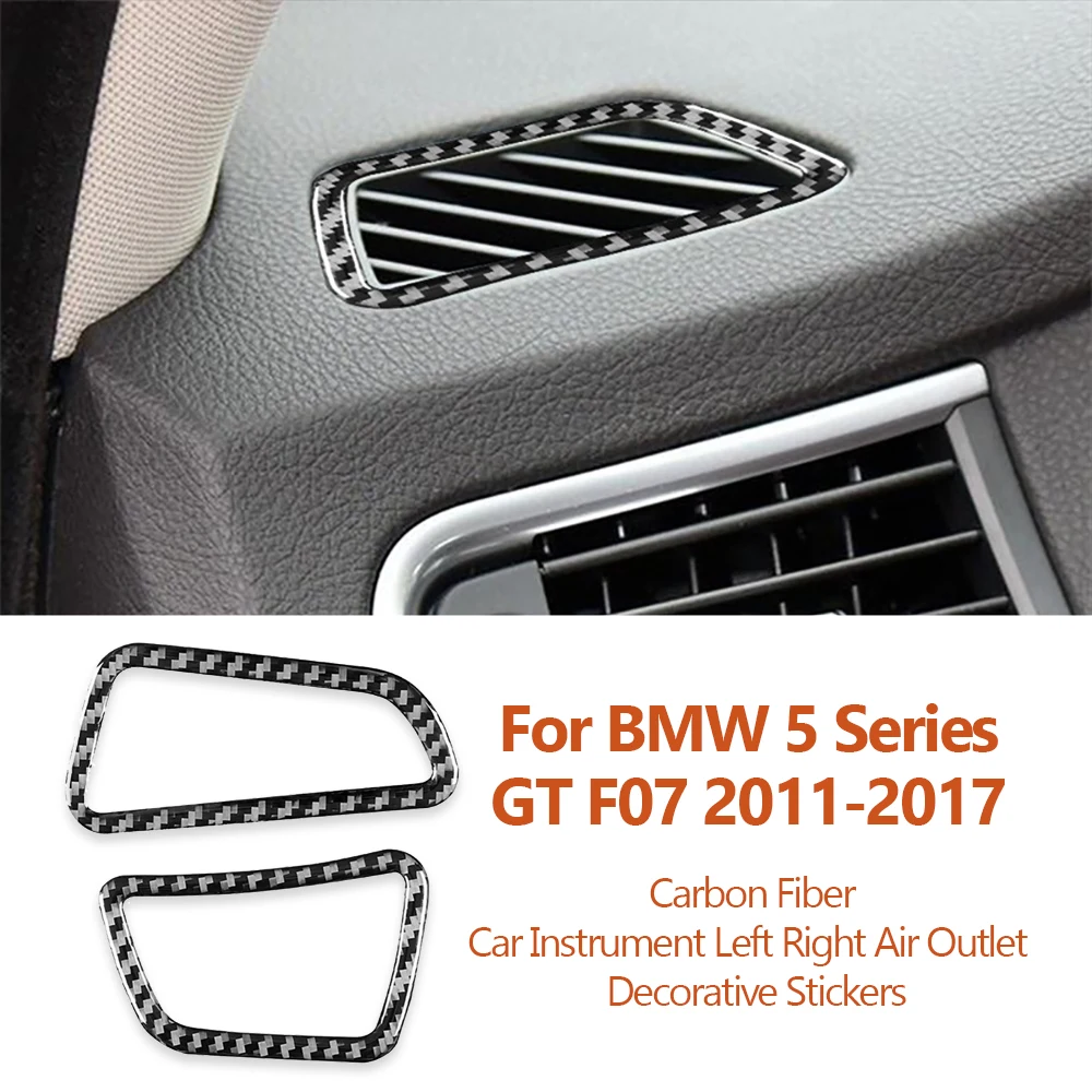 

For BMW 5 Series GT F07 535i 2011-2017 Carbon Fiber Car Instrument Left Right Air Outlet Frame Decorative Sticker Auto Accessory