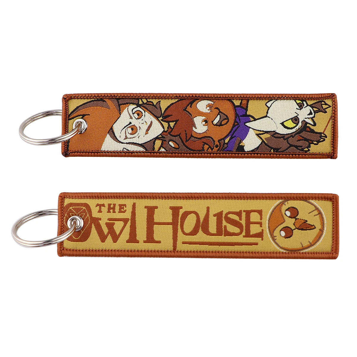 The Owl House Embroidered Keys Tag Anime Jet Tag Keychains for Motorcycles Cars Backpack Fashion Key Ring Gifts Accessories