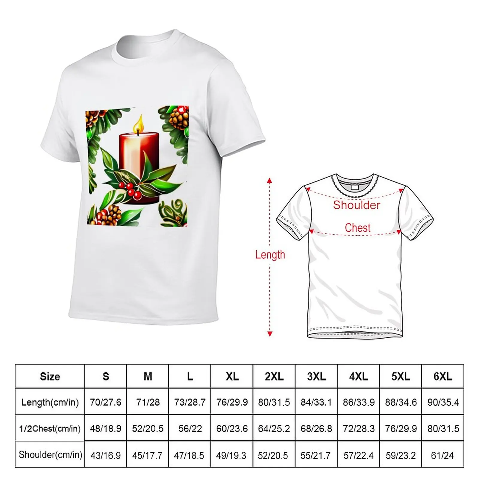 Decorative Christmas Holiday Season Candles Holly Pinecones 7 T-Shirt t shirt man cute clothes t shirts for men graphic