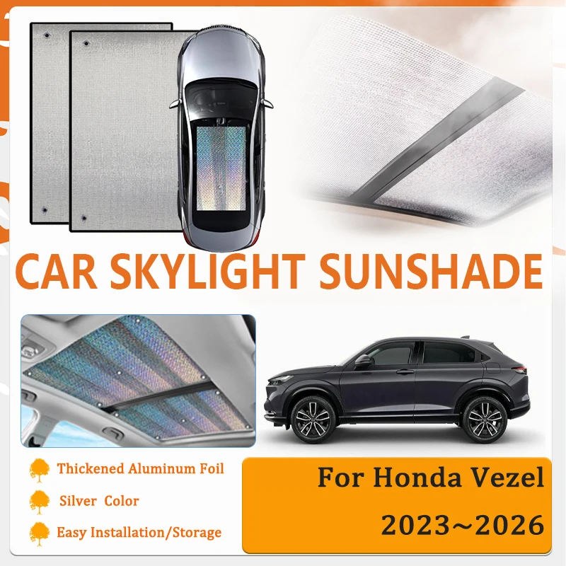 Car Skylight Window Sunshades For Honda HR-V Vezel XR-V RV 2023~2026 Anti-UV Cover Sun Windshields Visor Shields Pad Accessories