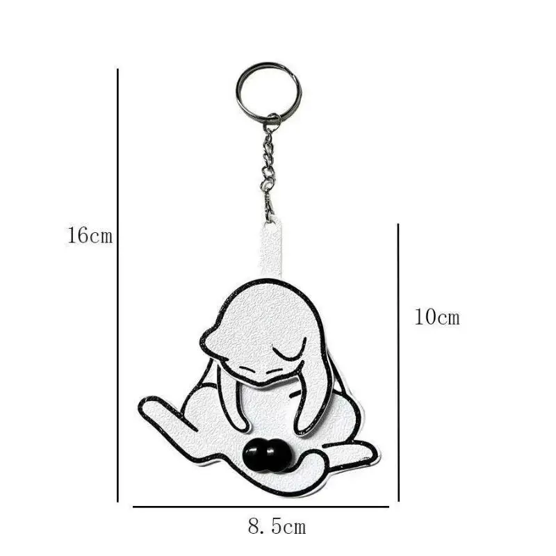 Acrylic Cat Egg Fidget Keychain Cute Pull Play Rotatable Creative Stress Relief Pendant for Bag Birthday Party Favor