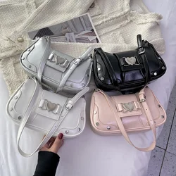 Fashion Women Shoulder Bag Y2K Armpit Bag Luxury Design Bag Pleated Underarm Bag Solid Color Messenger Bag Purse Hobos Handbags