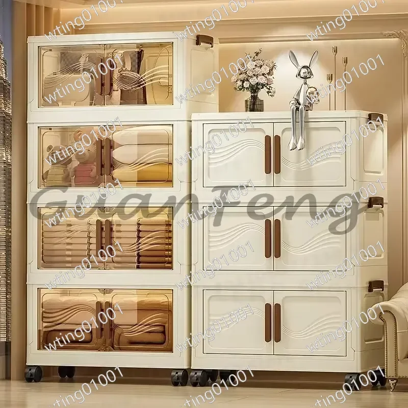 for Multi-Layer Foldable Storage Cabinet Versatile Plastic Organizer Box Spacious Home Organization