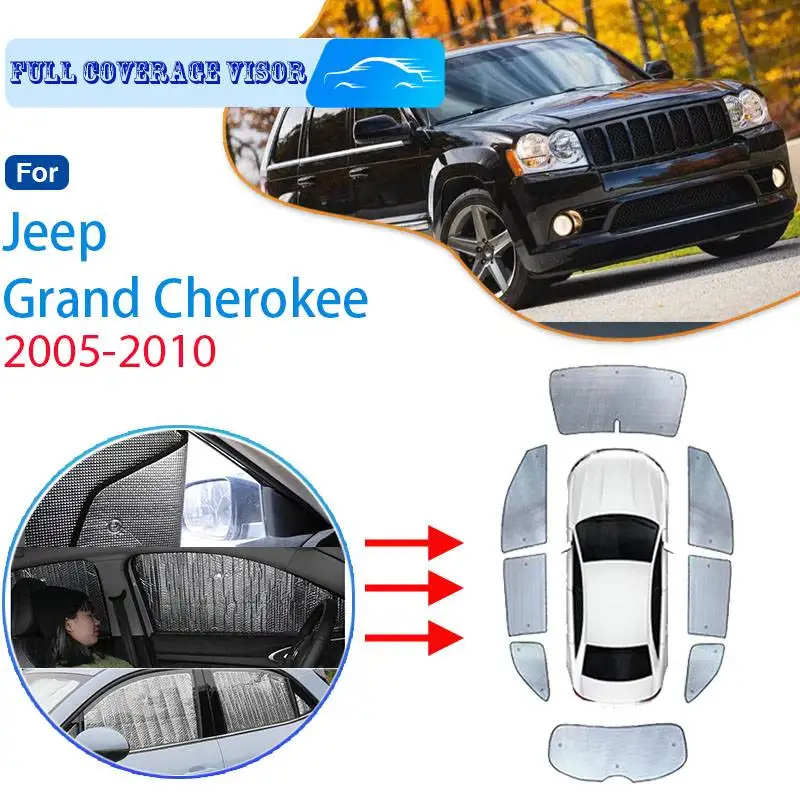 

Для Jeep Grand Cherokee WK 2005 2006 2007 2008 2009 2010 автомобильный полный 8X покрытие солнцезащитный козырек солнцезащитный козырек лобовое стекло автомобиля боковое окно