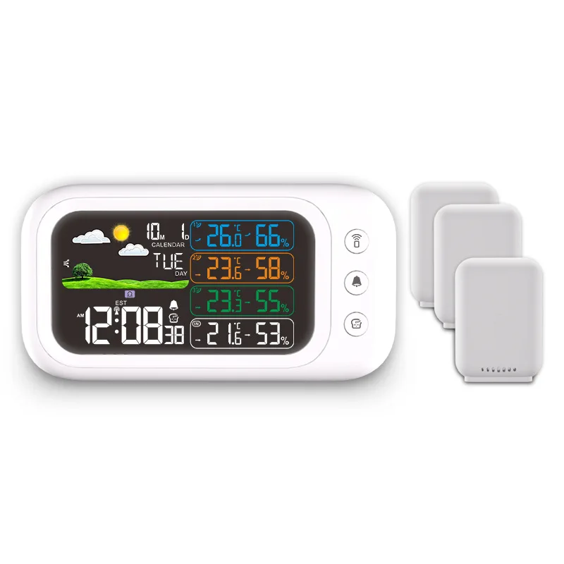 High-precision temperature and humidity monitoring, digital weather alarm clock
